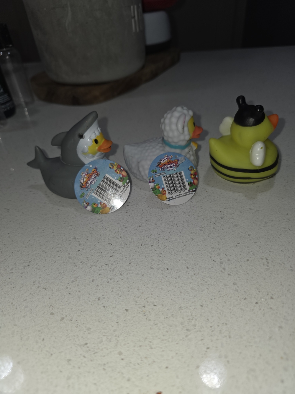 Set of 3 Cute Rubber Ducks - Shark, Sheep, Bee - Picture 2 of 4